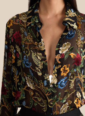 WILLA FLORAL BURNOUT BLOUSE
