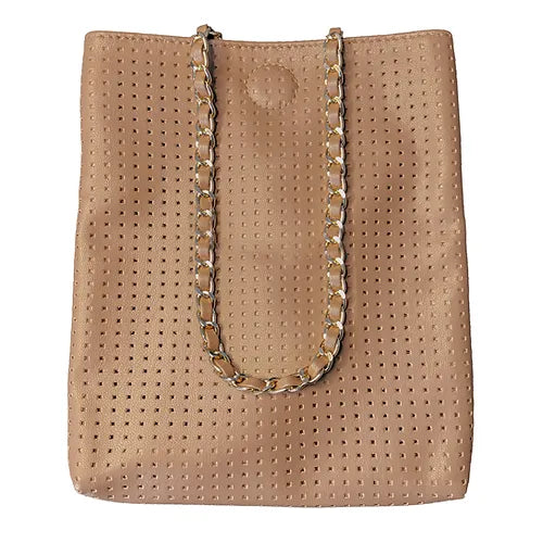 PERFORATED VEGAN LEATHER CROSSBODY