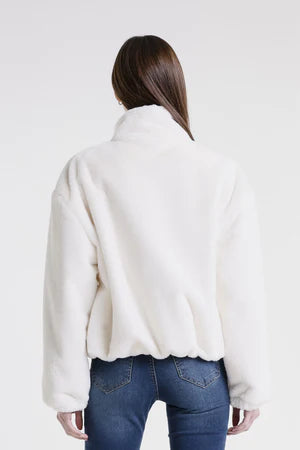 NADIA FAUX MINK BOMBER JACKET