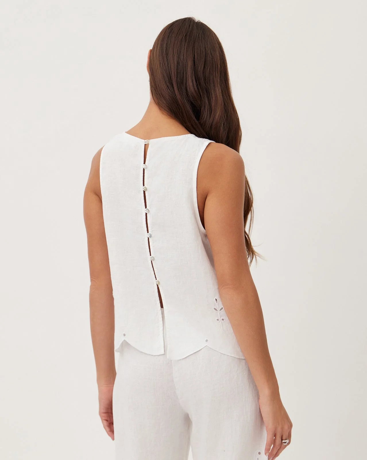 EYELET EMBROIDERED TANK