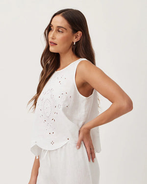 EYELET EMBROIDERED TANK