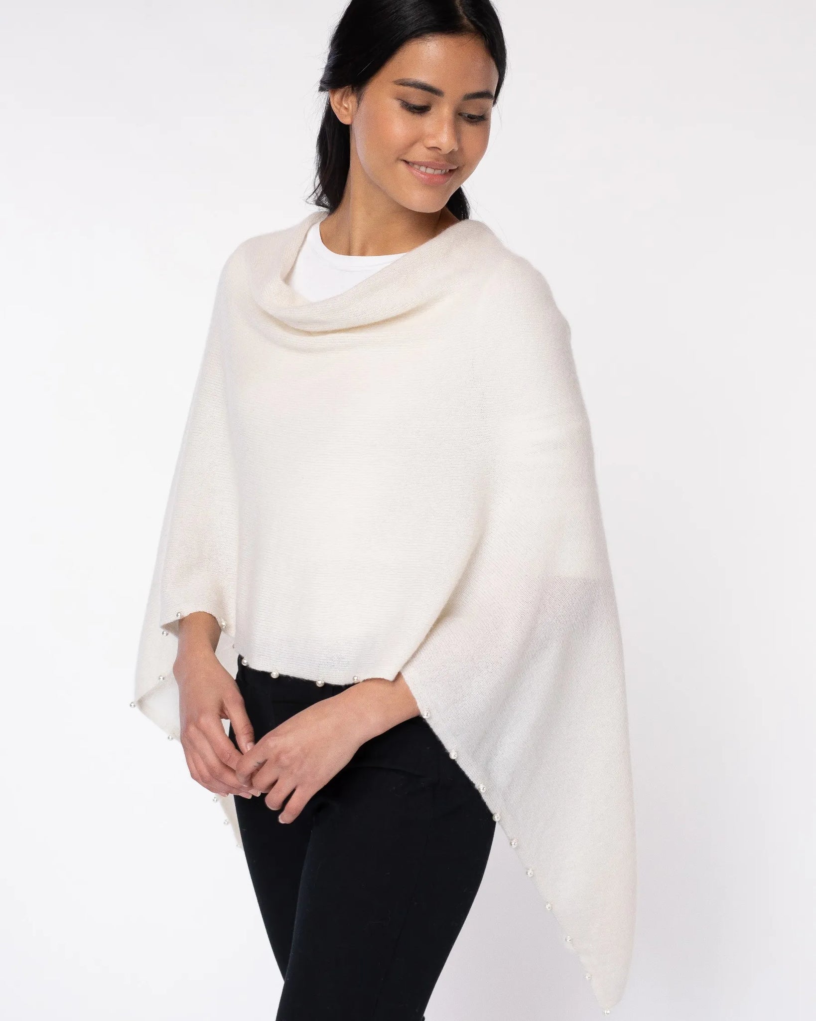 100% CASHMERE PEARL TOPPER