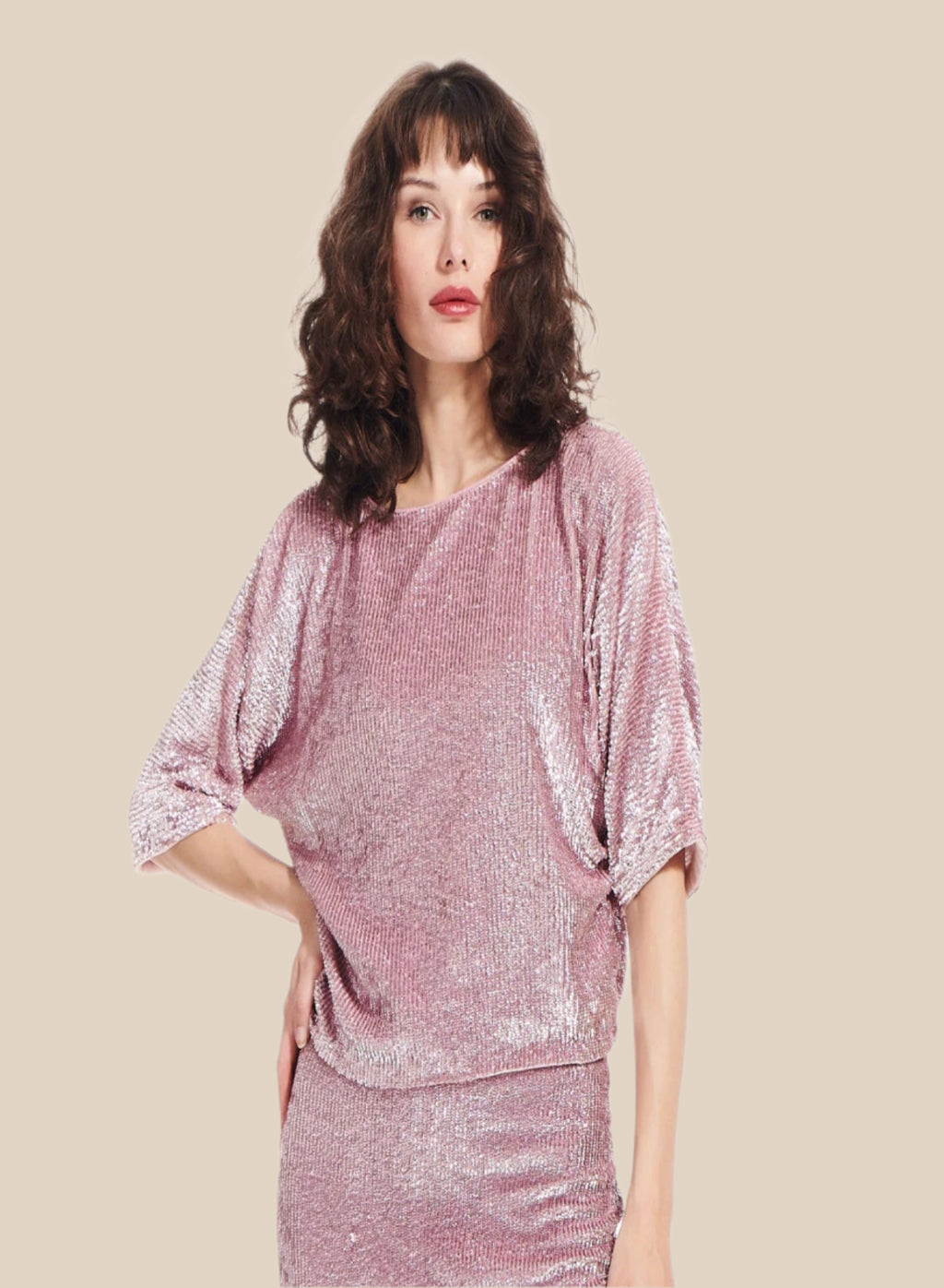 SPRING SEQUIN BLOUSON WITH DOLMAN SLEEVES