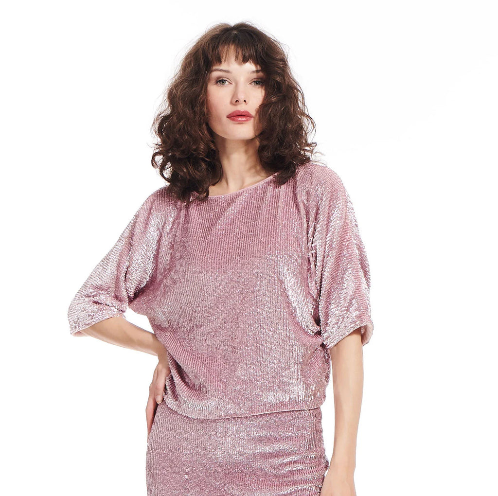 SPRING SEQUIN BLOUSON WITH DOLMAN SLEEVES
