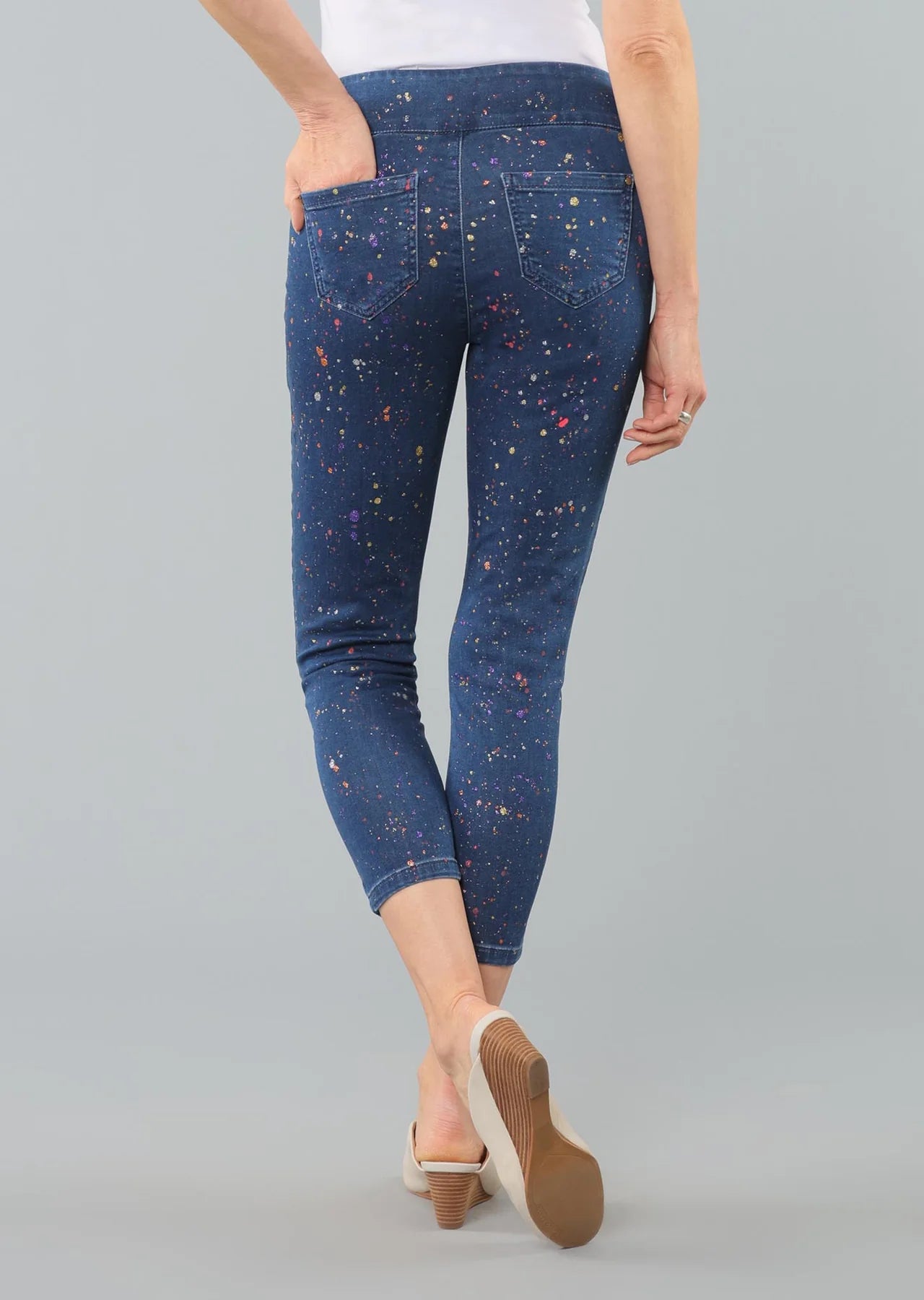 HAILEY SKINNY CROP PANT W/ GLITTER