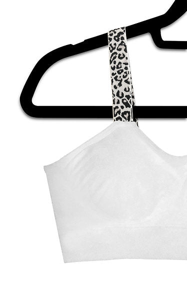 BLACK AND WHITE CHEETAH (attached to our black bra)
