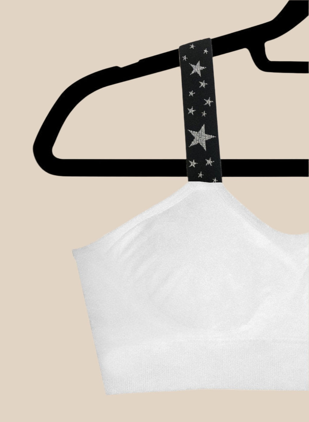 METALLIC SILVER STAR (attached to white bra)