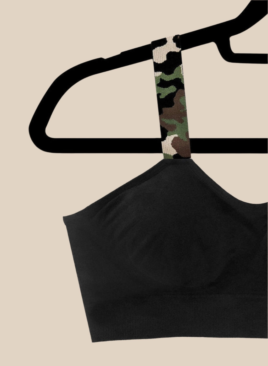 CAMO (attached to black plus size bra)