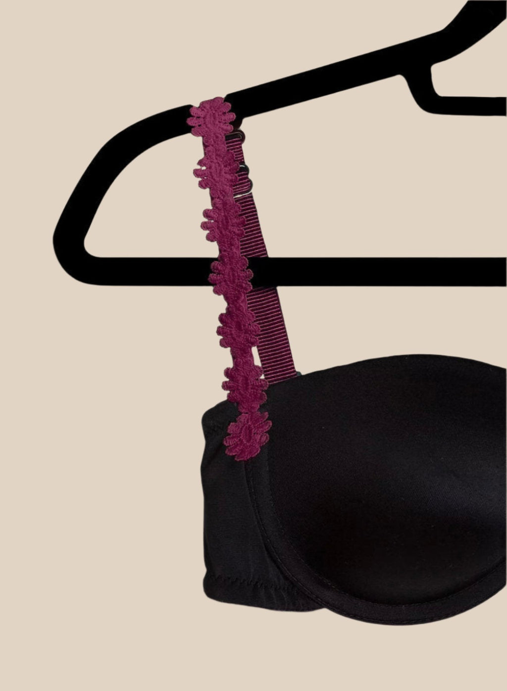 BURGUNDY EMBROIDERED FLOWER