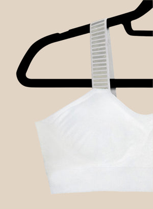 SILVER METALLIC ROW (attached to white bra)