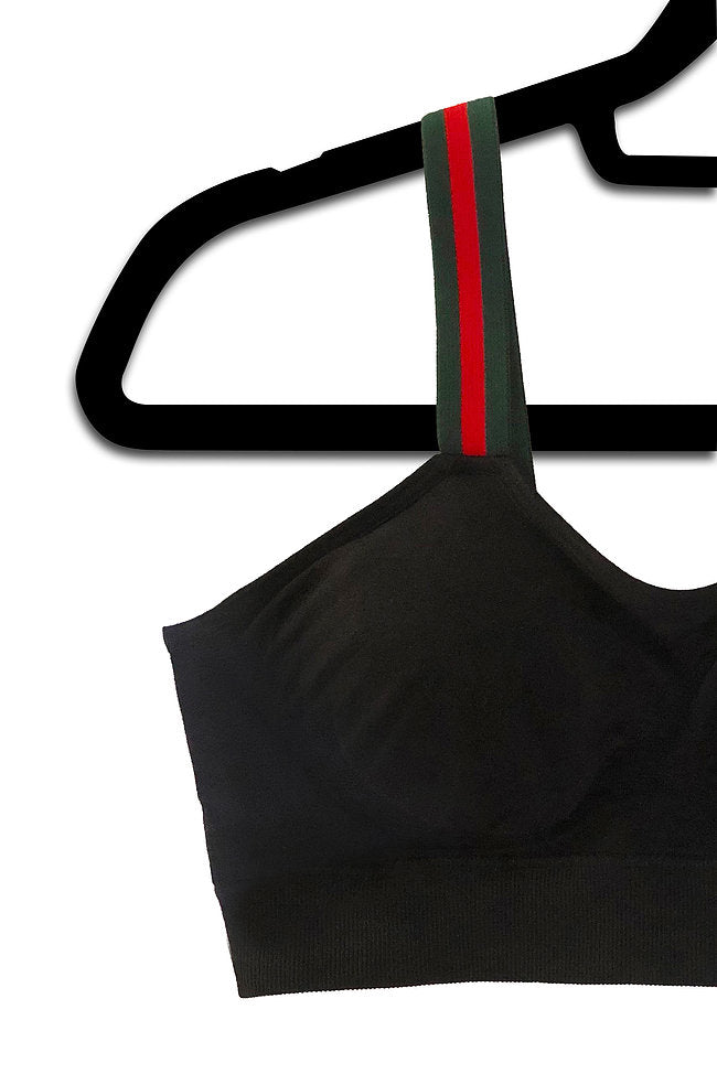 BLACK "G" STRIPE (attached to black bra)
