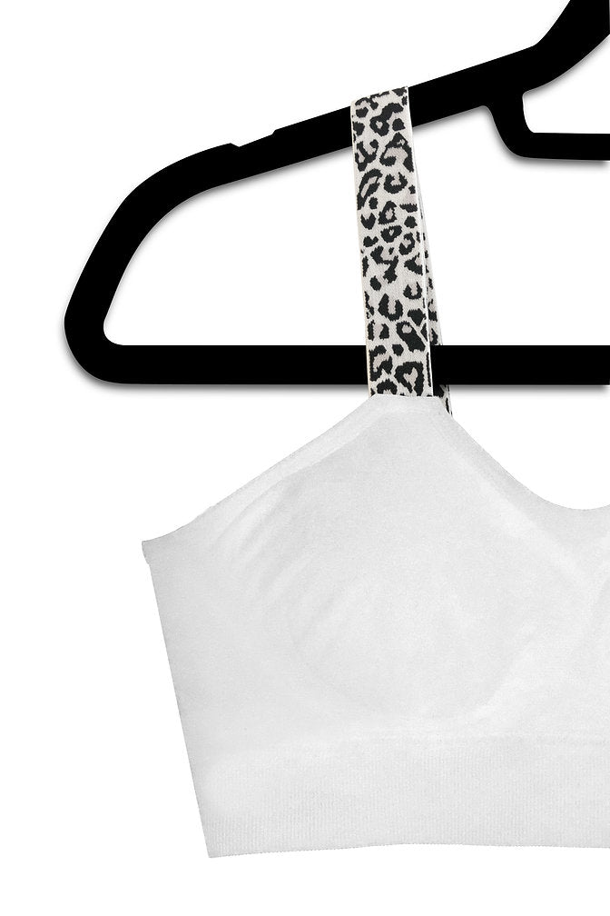 BLACK AND WHITE CHEETAH (attached to Plus Size white bra)