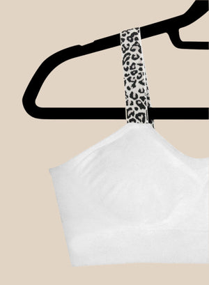 BLACK AND WHITE CHEETAH (attached to Plus Size white bra)