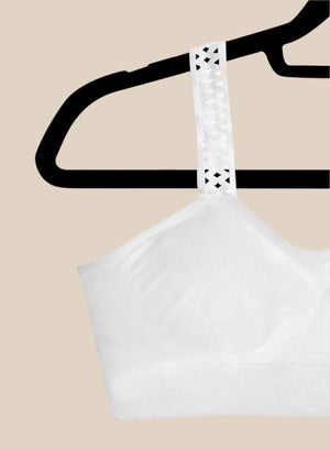 WHITE LATTICE (attached to white Plus Size bra)