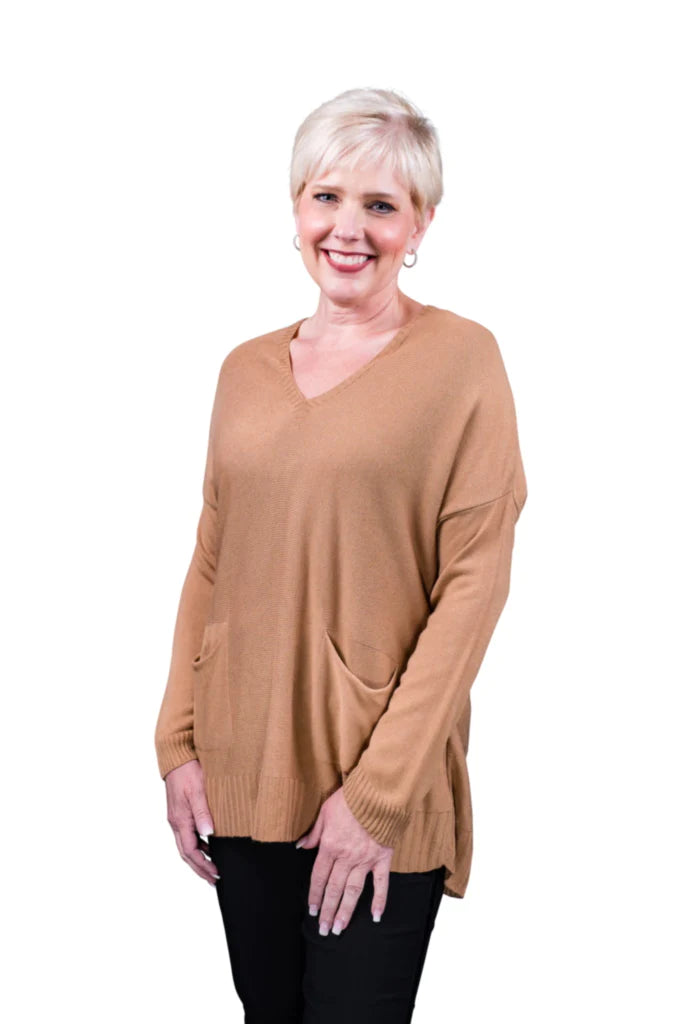 ELLIE SERIOUSLY SOFT LONG SLEEVE V-NECK