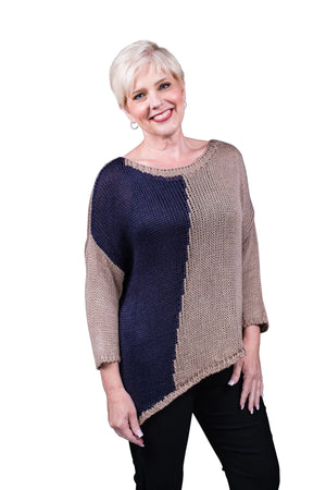 TAYLA TWO TONED COTTON SWEATER