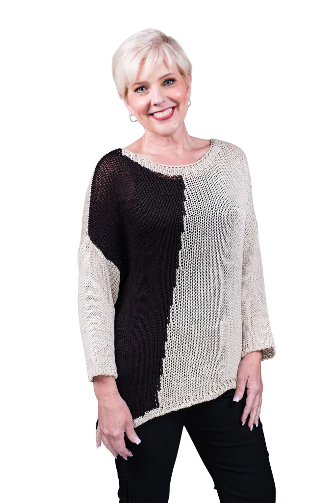 TAYLA TWO TONED COTTON SWEATER