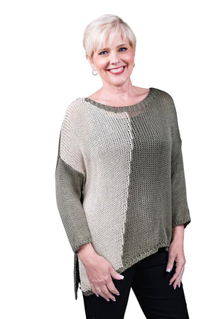 TAYLA TWO TONED COTTON SWEATER