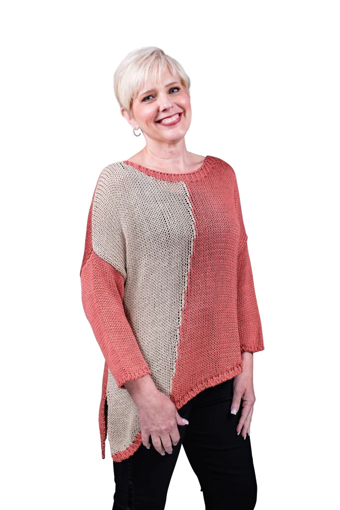 TAYLA TWO TONED COTTON SWEATER