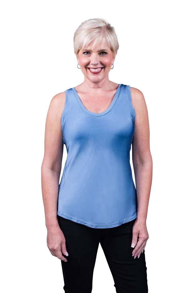 Saphire V-Neck Sheen Tank