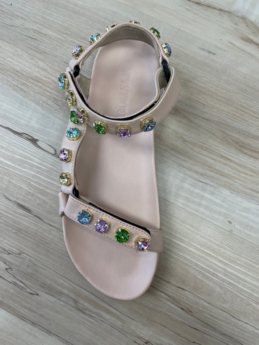 MYSTIQUE X STEPHANIE GOTTLIEB RHINESTONE STRAPPY SANDAL