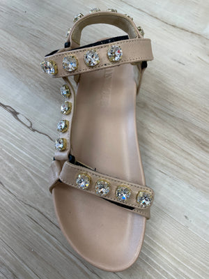 MYSTIQUE X STEPHANIE GOTTLIEB RHINESTONE STRAPPY SANDAL