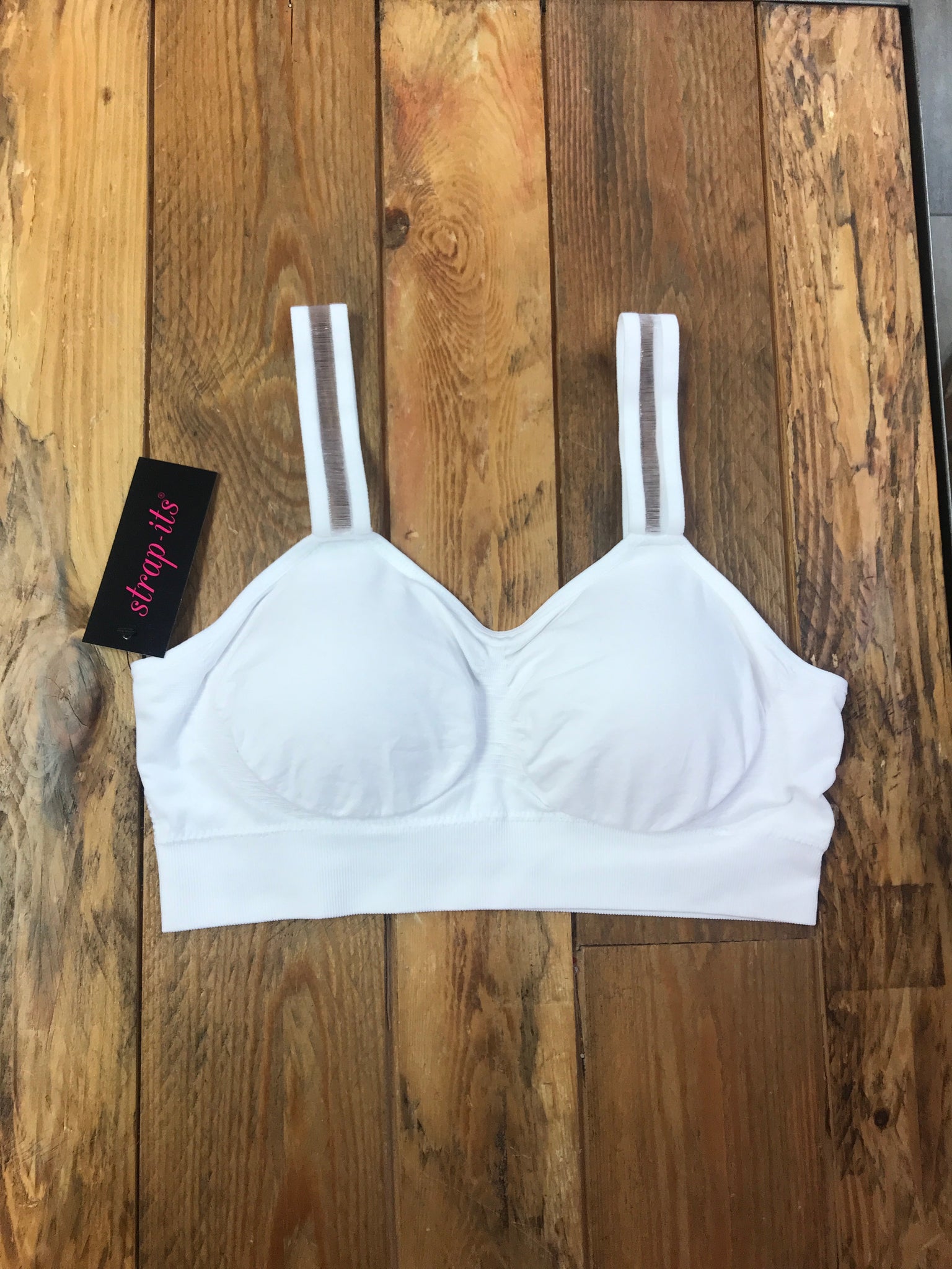 WHITE SHEER STRAP (attached to white bra)