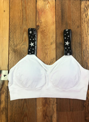 METALLIC SILVER STAR (attached to white bra)