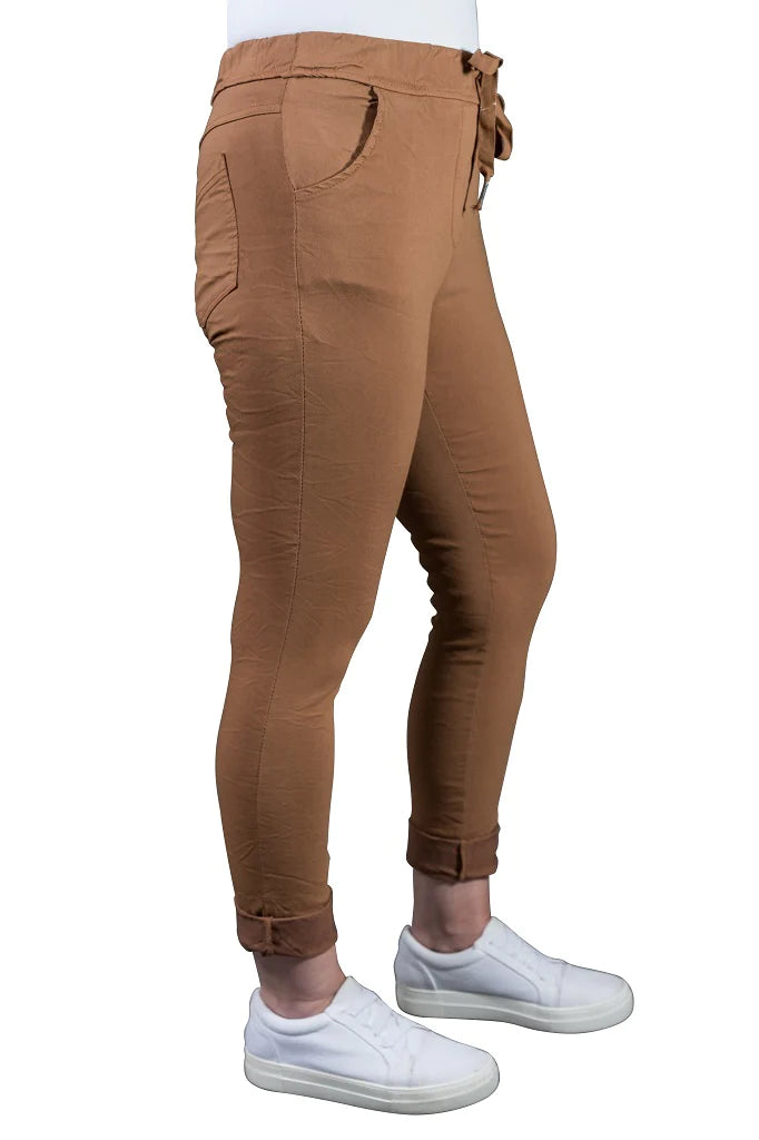 HALEY STRETCH COTTON TIE WAIST PANT