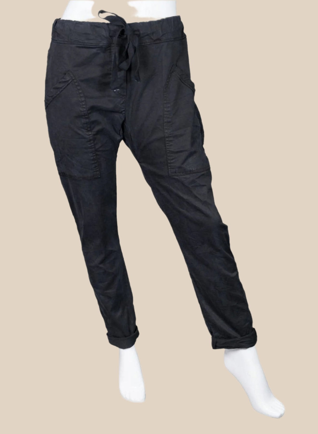 Ainsley Stretch Cotton Pocket Roll Up Pant