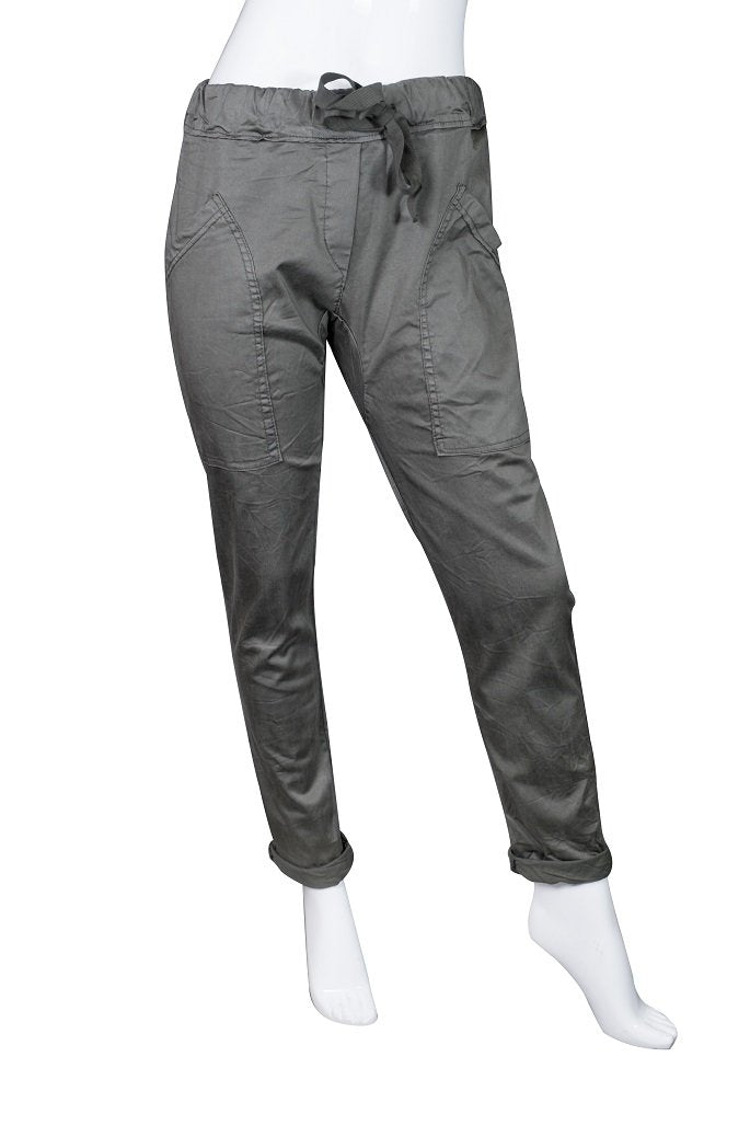 Ainsley Stretch Cotton Pocket Roll Up Pant