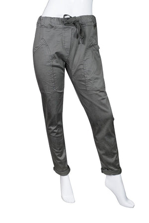Ainsley Stretch Cotton Pocket Roll Up Pant
