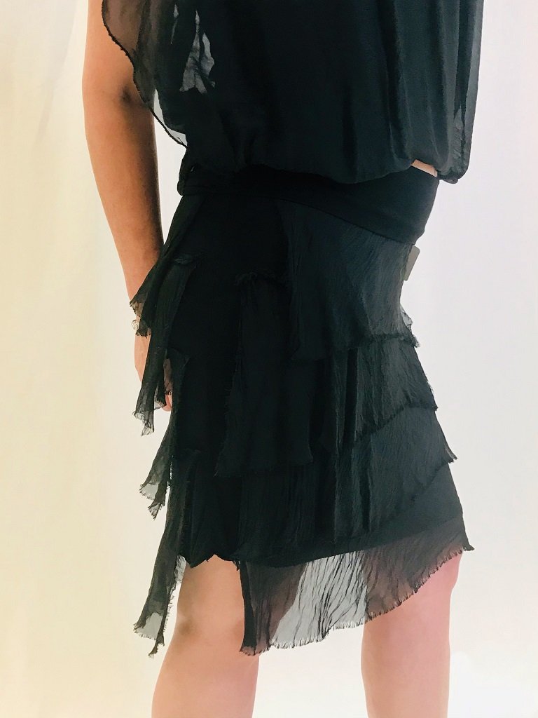 MARISA SILK RUFFLE SKIRT